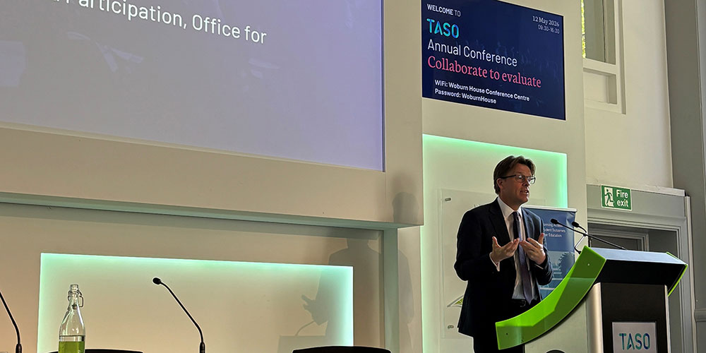 Professor Chris Millward, OfS interim Director for Fair Access and Participation, gave the keynote speech at the Transforming Access and Student Outcomes (TASO) annual conference