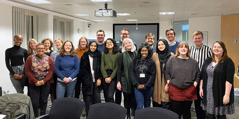 Current and former members of the student panel with OfS staff