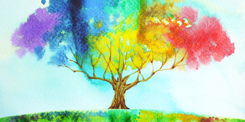 abstract multicoloured image of tree