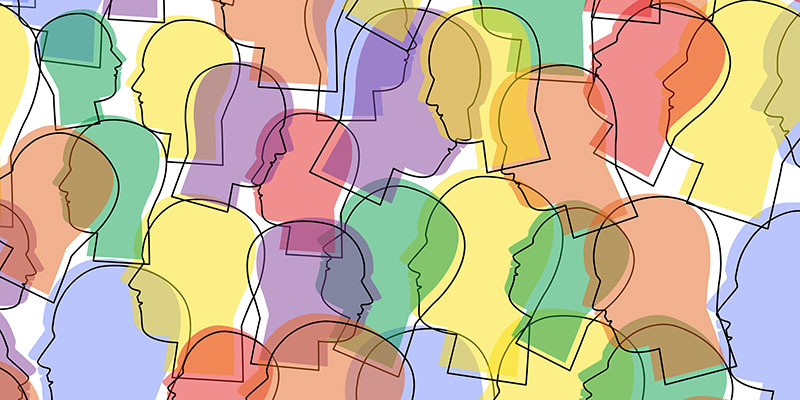 abstract image of a people's heads