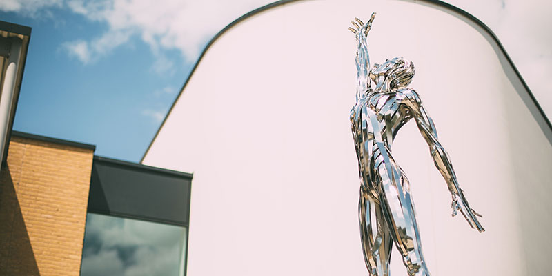 The REACH sculpture which stands outside Brompton Academy