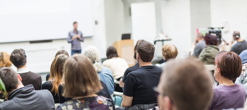 Students in a lecture theatre