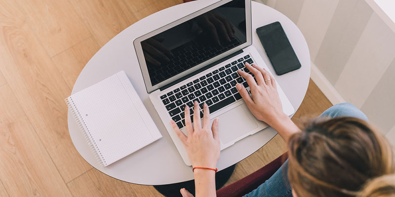 Student on laptop