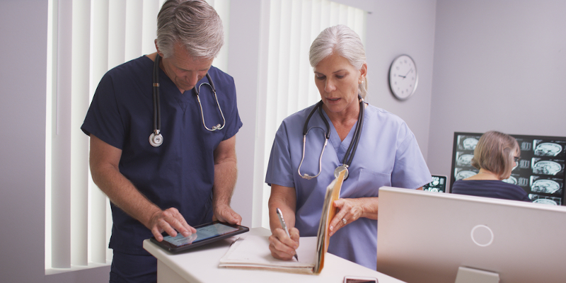 Nurses making notes