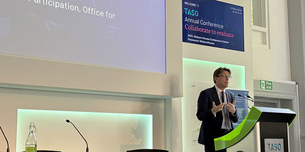 Professor Chris Millward, OfS interim Director for Fair Access and Participation, gave the keynote speech at the Transforming Access and Student Outcomes (TASO) annual conference